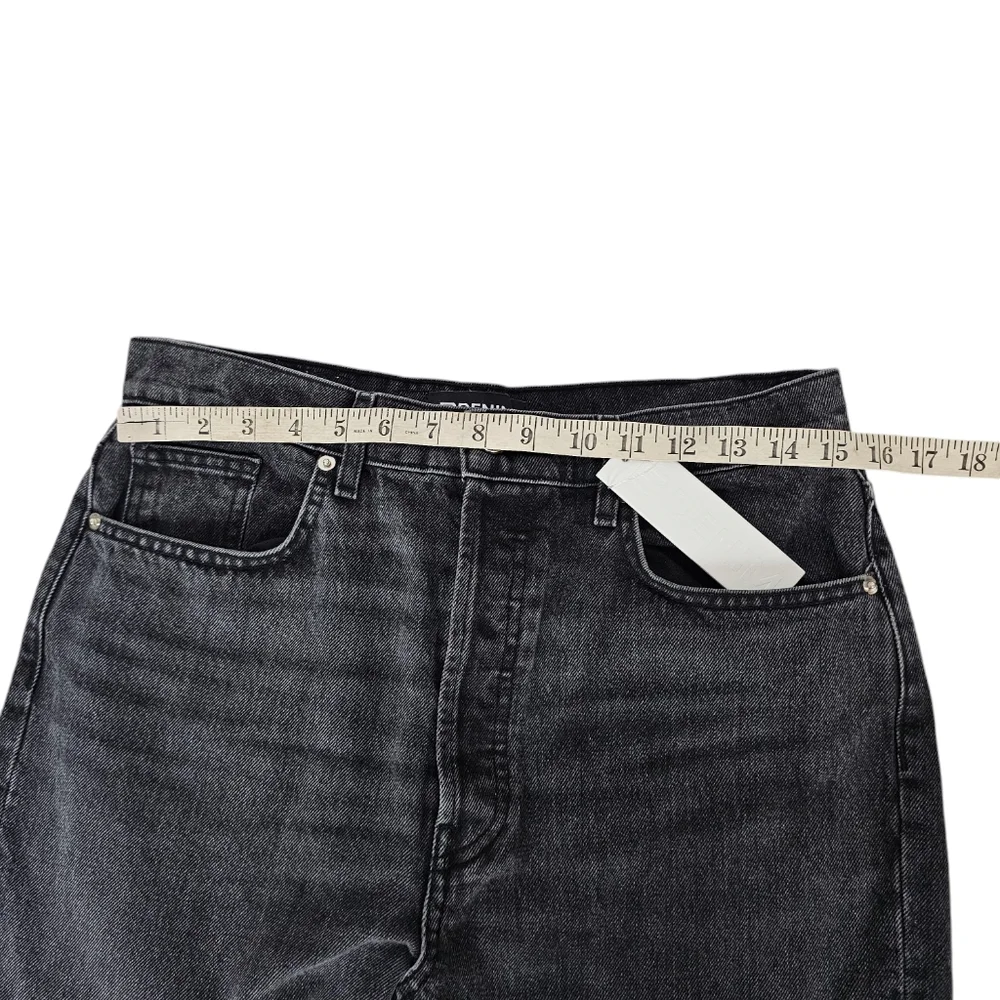 EB Denim Unraveled Black Washed Spilt Hem High Rise Size 30 Button Fly New - Picture 4 of 10